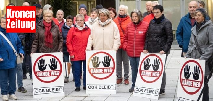 Bürger gingen gegen ÖGK-Kahlschlag auf die Straße